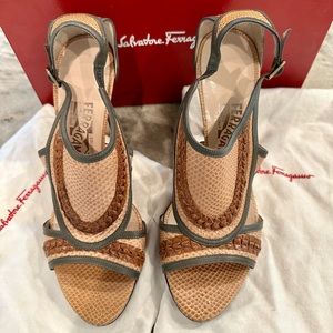 Salvatore Ferragamo Leone Reptile Heels